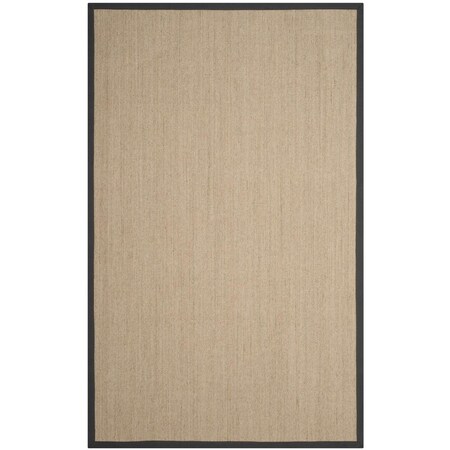 Safavieh 5 x 8 ft. Natural Fiber Power Loomed Medium Rectangle Area Rug Natural & Dark Grey NF131B-5